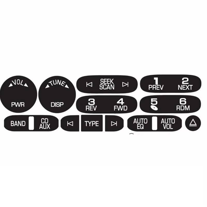 Naojino Kompatibel Mit Für Cadillac Für Isuzu 2002–2006, Autozubehör Für Radio-Navigations-Steuertaste, Reparatur-Aufkleber-Set, Armaturenbrett Auto Knopf Aufkleber von Naojino