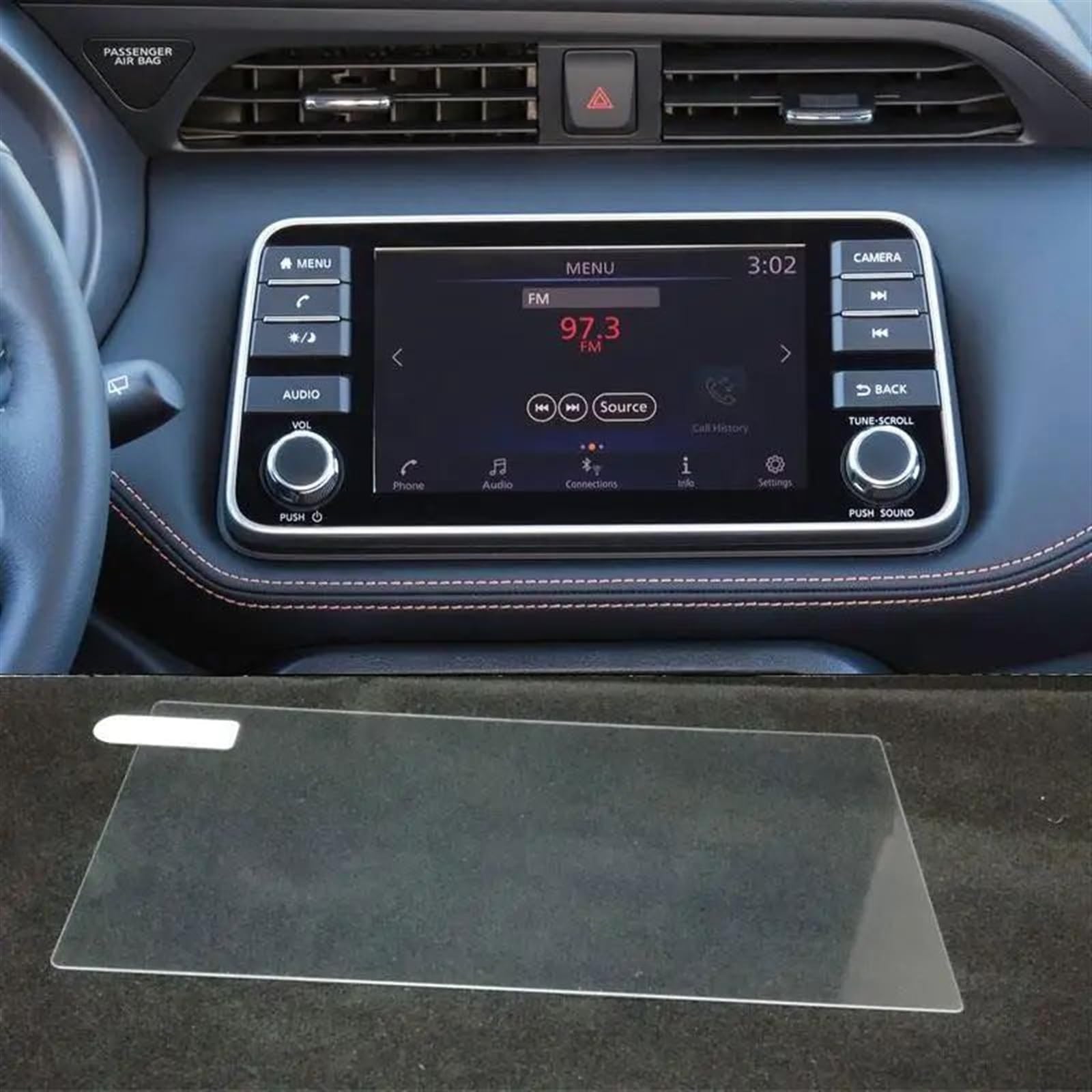 Naojino Kompatibel Mit Nissan Für Kicks 2017 2018 2019 2020 Auto-GPS-Navigation, Displayschutzfolie Aus Gehärtetem Glas Auto Displayschutzfolie(7 inch) von Naojino