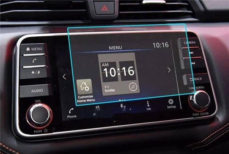 Naojino Kompatibel Mit Nissan Für Versa 2020 2021 Auto-GPS-Navigation Displayschutzfolie Aus Gehärtetem Glas Auto Displayschutzfolie(152mmX91mm) von Naojino