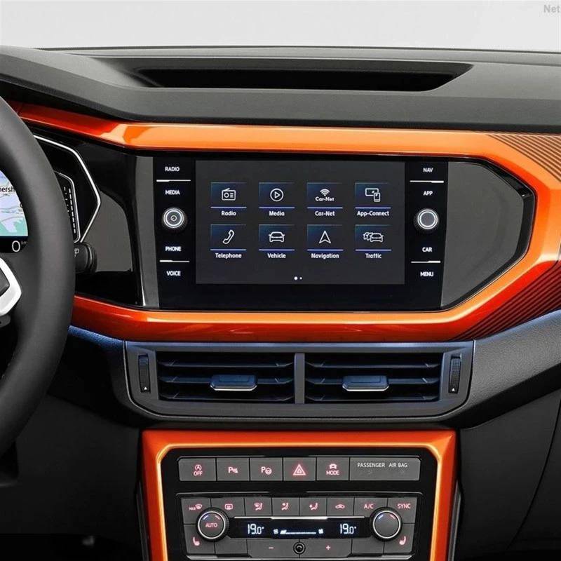 Naojino Kompatibel Mit VW Für T-Cross 8 Zoll 2019 2020 Auto-GPS-Navigation Displayschutzfolie Aus Gehärtetem Glas Auto Displayschutzfolie von Naojino