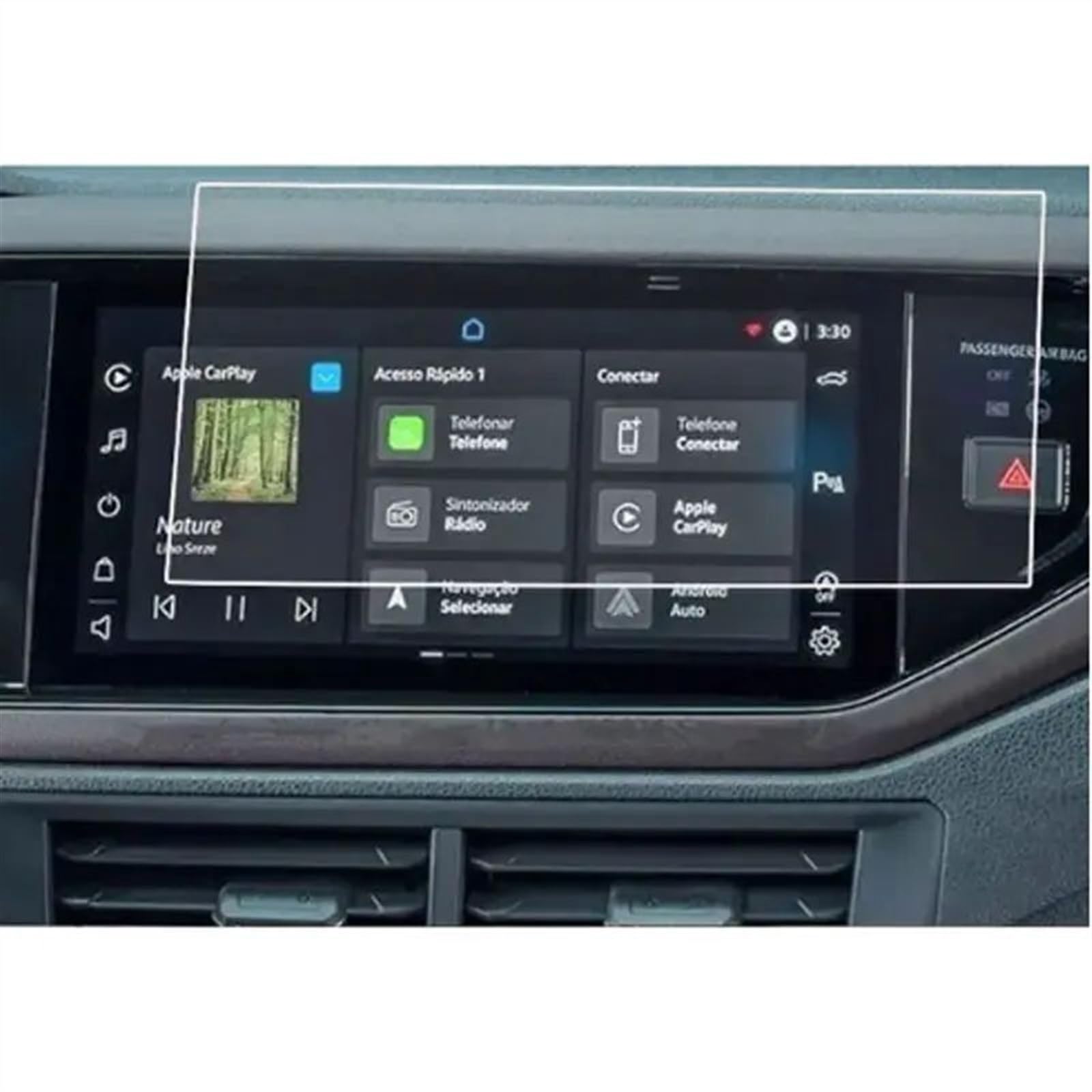 Naojino Kompatibel mit VW für Virtus 2023 2024 10,1 Zoll Auto-GPS-Navigations-Armaturenbrett-LCD-Bildschirm Displayschutzfolie aus gehärtetem Glas Auto Displayschutzfolie(GPS) von Naojino