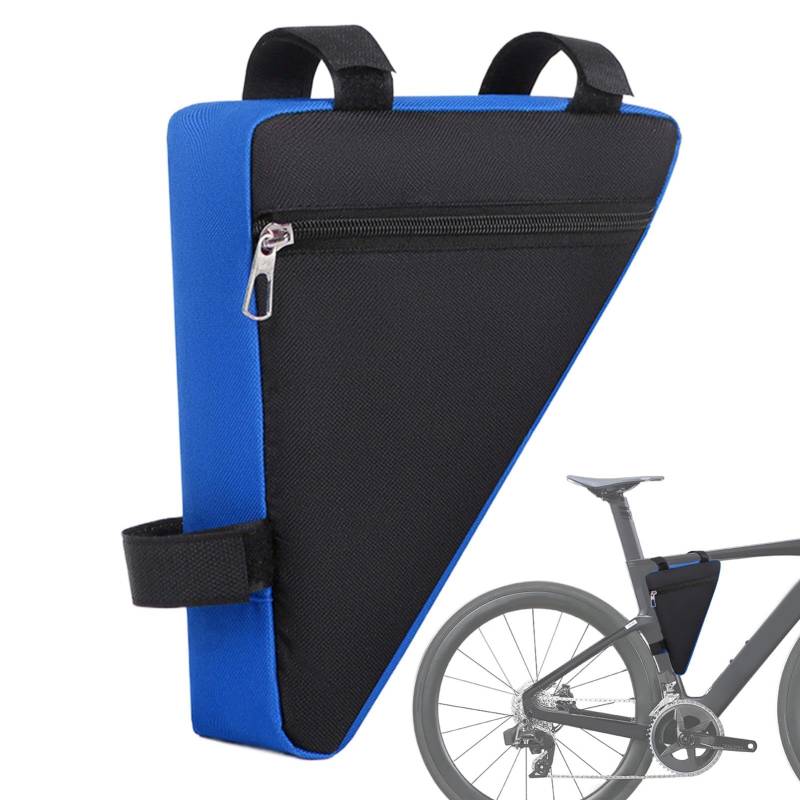 Naqqios Triangle Frame Bag Dreiecktasche mit Seitentasche | Reflektierende Fahrradtasche unter dem Schlauch | Aufbewahrungstasche mit reflektierendem Streifen für Bargeld des Telefons von Naqqios