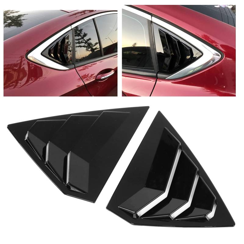 Air Vent Scoop Shades Cover, ABS Gloss Black 2pcs verschleißfeste hintere Seitenfenster-Lamellenleisten-Ersatz für Regal 2017-2021 für Auto von Naroote