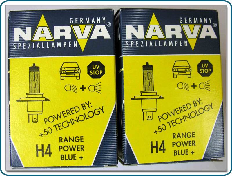 2x Narva 48677 H4 12V 60/55W P43t RPB Halogen von Narva