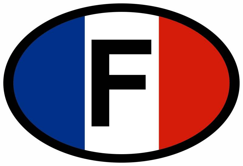 Nation 2X Frankreich Auslandskennzeichen KFZ Symbol Aufkleber Karte Sticker - AK-31 von Nation