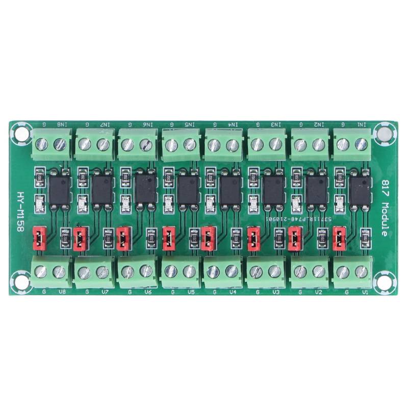 817 Optokoppler-Isolationsplatine 8-Kanal-Treiber, optoelektronisch isoliertes Modul, 3,6‑30 V, Spannungswandler, Adaptermodul, Level-Ausgangsplatine, elektronische Komponenten von Natudeco