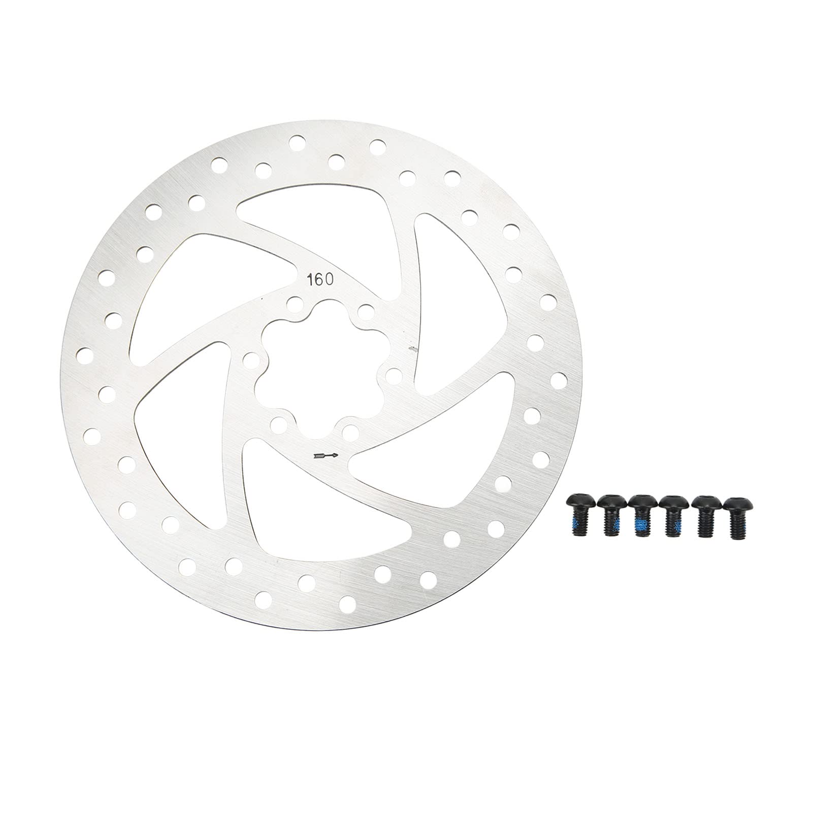 Natudeco 160 mm Bremsscheibe aus Edelstahl, Bremsscheibe für Elektro-Scooter, kompatibel mit 6 Schrauben für Elektro-Scooter, Straßenradfahren von Natudeco