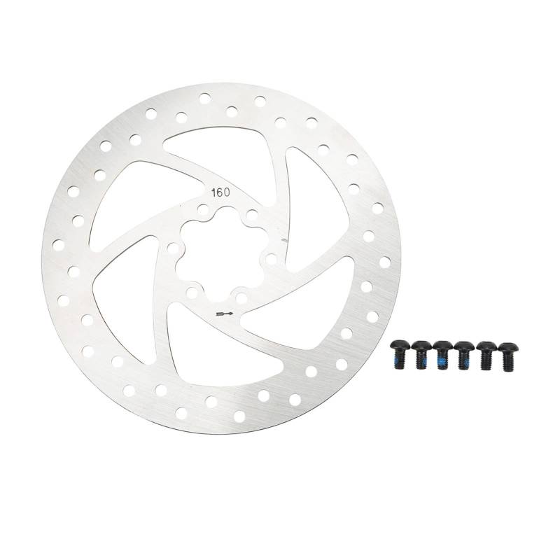 Natudeco 160 mm Bremsscheibe aus Edelstahl, Bremsscheibe für Elektro-Scooter, kompatibel mit 6 Schrauben für Elektro-Scooter, Straßenradfahren von Natudeco