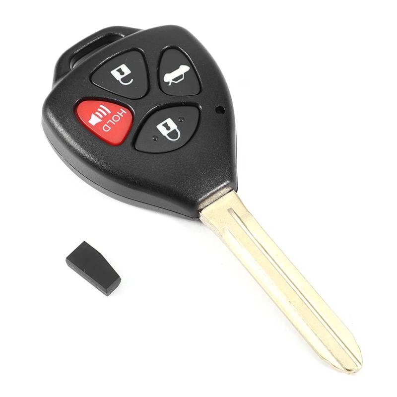 Natudeco 4-Tasten-Auto-Fernbedienungsschlüssel-Ersatz, zusammenklappbarer Autoschlüssel, Schwarze Fernbedienung für schlüssellosen Zugang, passend für Corolla 08 bis 10 von Natudeco