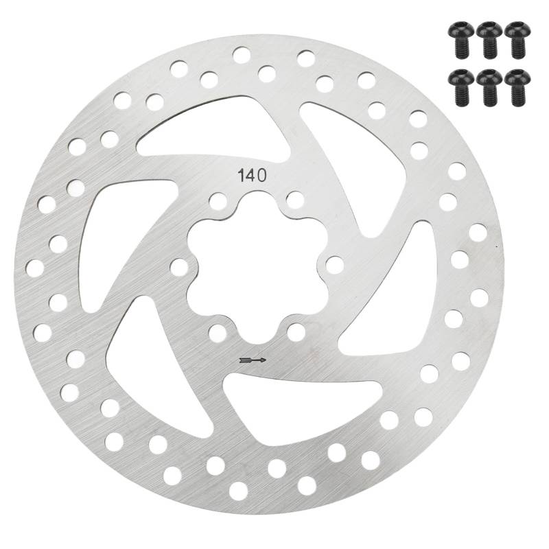 Natudeco 6-Loch-Bremsscheibe für Elektroroller, 140 mm, Bremsscheibe für Elektroroller, Edelstahl, für die Modifikation von Elektrorollern von Natudeco