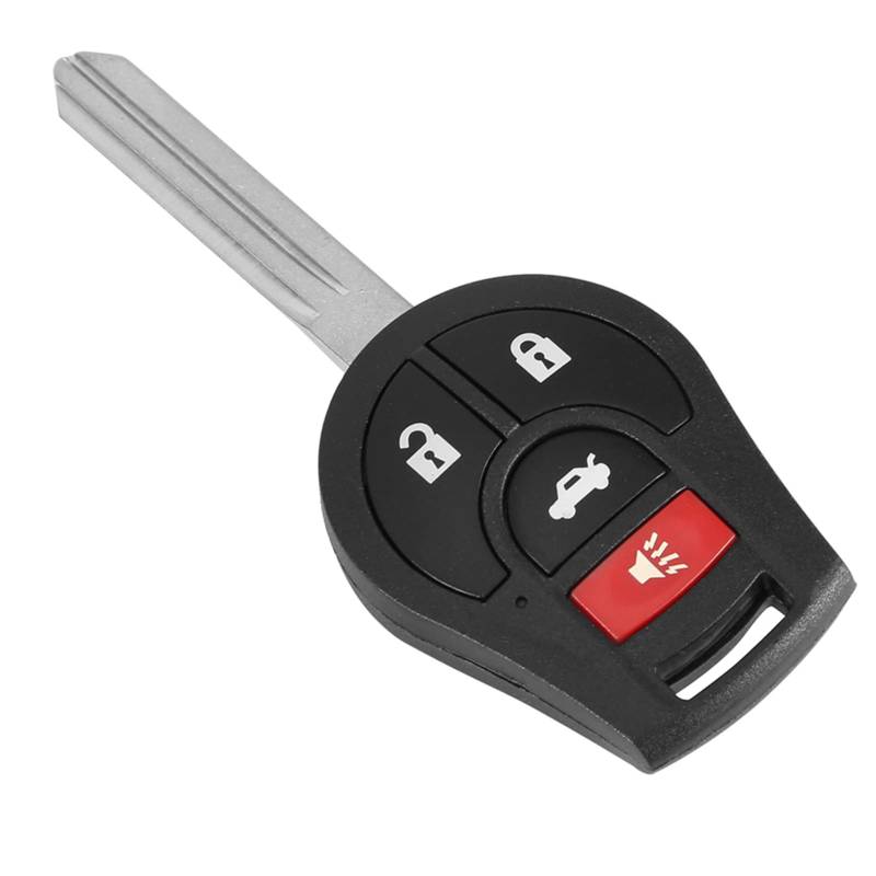 Natudeco Autoschlüsselgehäuse-Abdeckung, 4-Tasten-Fernbedienungs-Schlüsselanhänger, Ersatz, schlüsselloser Zugang mit 46 Chips, passend für Versionen 2013 bis 2017 von Natudeco