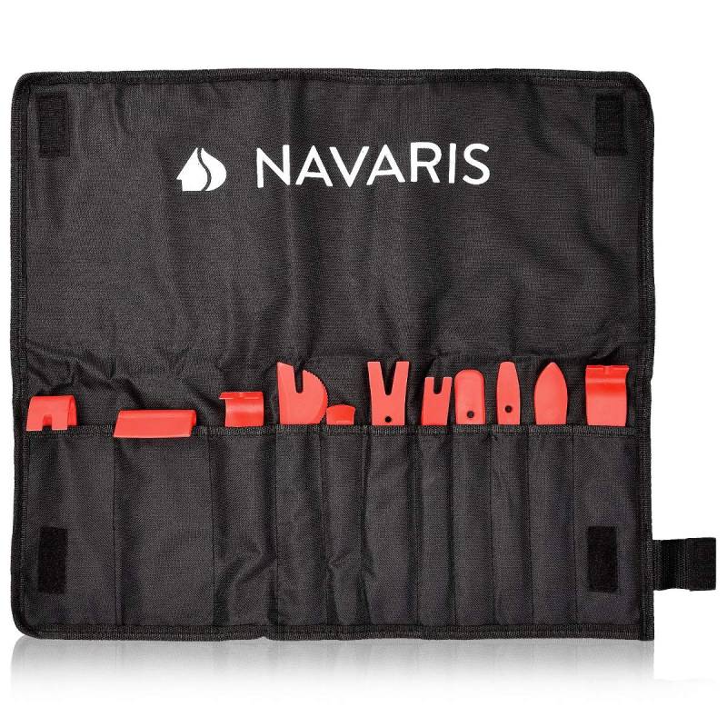 Navaris 11x Universal Zierleistenkeile Werkzeug - Auto Innenverkleidung Demontage Set - Innenraum Zierleisten Montagehebel - KFZ Hebelwerkzeug Keile von Navaris