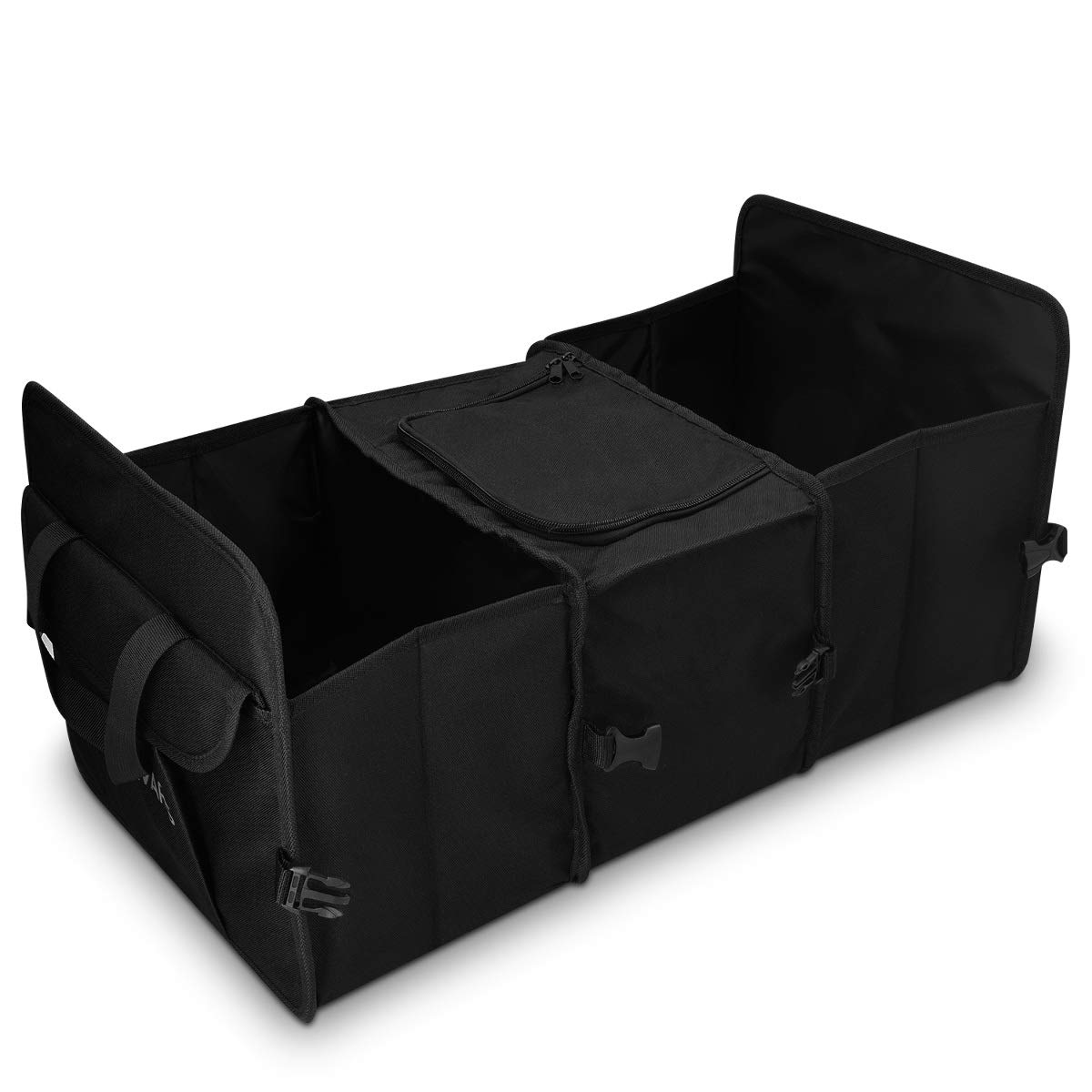 Navaris Auto Kofferraum Organizer mit Kühlfach - 59 x 32 x 29cm - 5 Fächer - faltbar - KFZ Rücksitz Kofferraumtasche - Kofferraumbox in Schwarz von Navaris