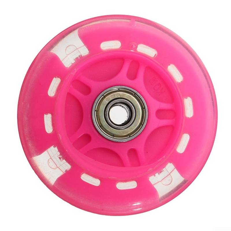 1 Paar 80 mm Kinder Roller Räder Ersatz PU Inline-Skate-Räder Komponentenzubehör Roller Riemenscheibe Blitzrad Kinder Scooter Leuchtrad Reparaturteil (Rosa) von NbgrvB