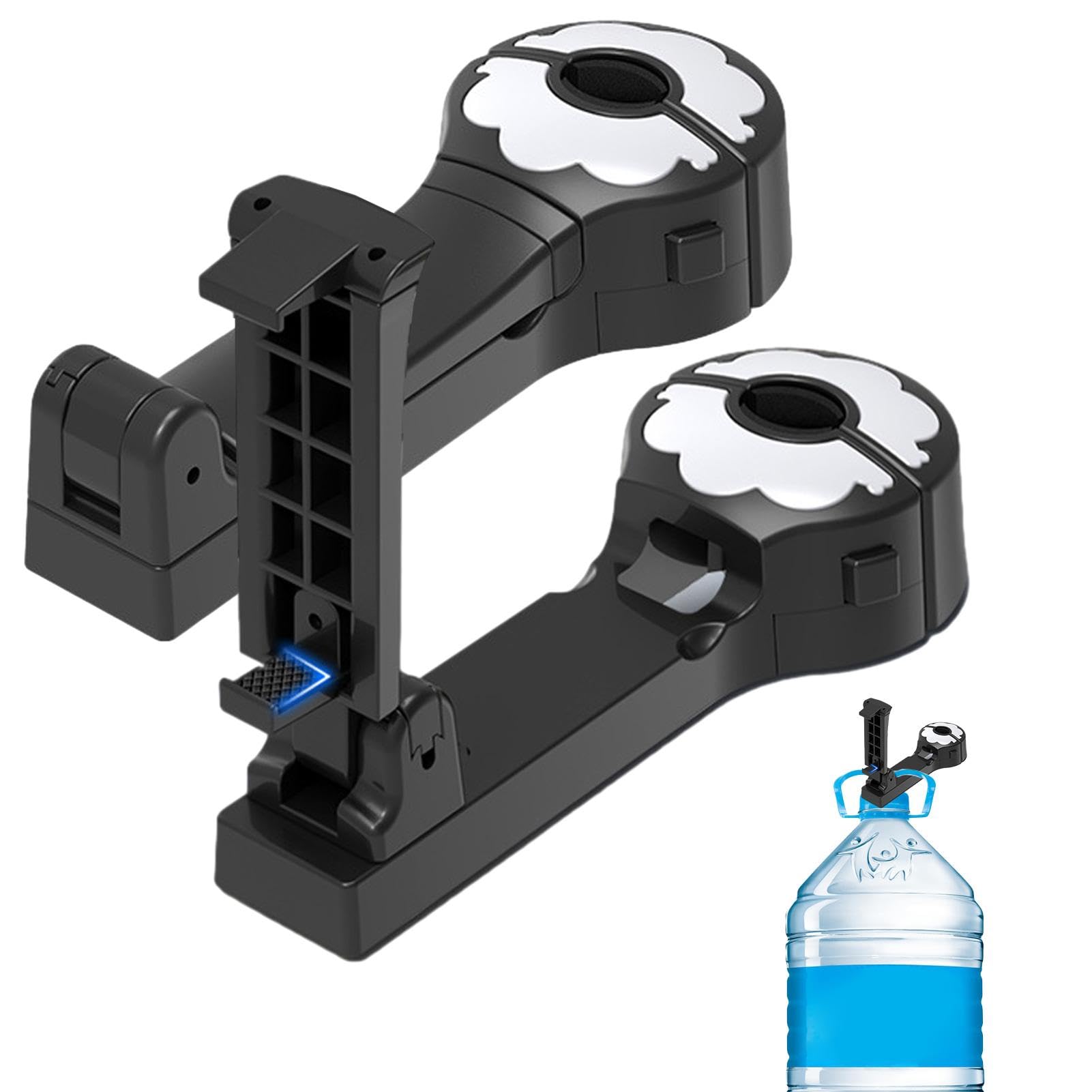 Auto-Rücksitzhaken, Autositz-Kopfstützenhaken,Fahrzeug-Rücksitz-Kopfstützen-Hakenaufhänger mit Telefonhalter | 360° drehbarer Kopfstützenhaken, 2-in-1-Autohaken für Geldbörse, Tasche, Regenschirme, Sp von Nbhuiakl