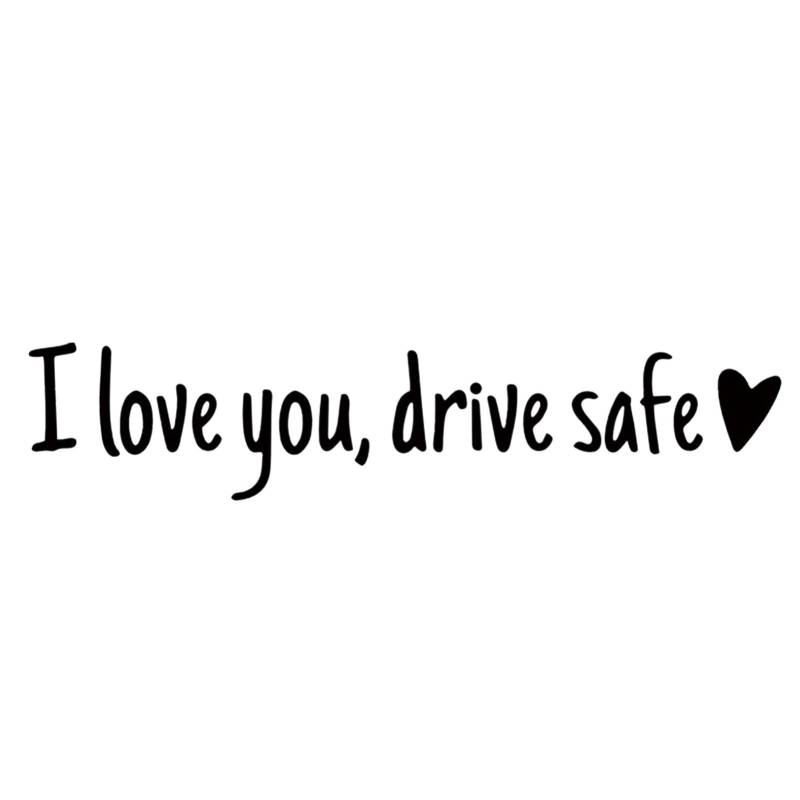 Drive Safe Aufkleber, Rückansicht-Aufkleber - Aufkleber „I Love You Drive Safe Rear View“ | Wasserdichter Rückspiegel-Windschutzscheiben-Buchstabe-Herz-Autozubehör-Stick für den Rückspiegel von Nbhuiakl