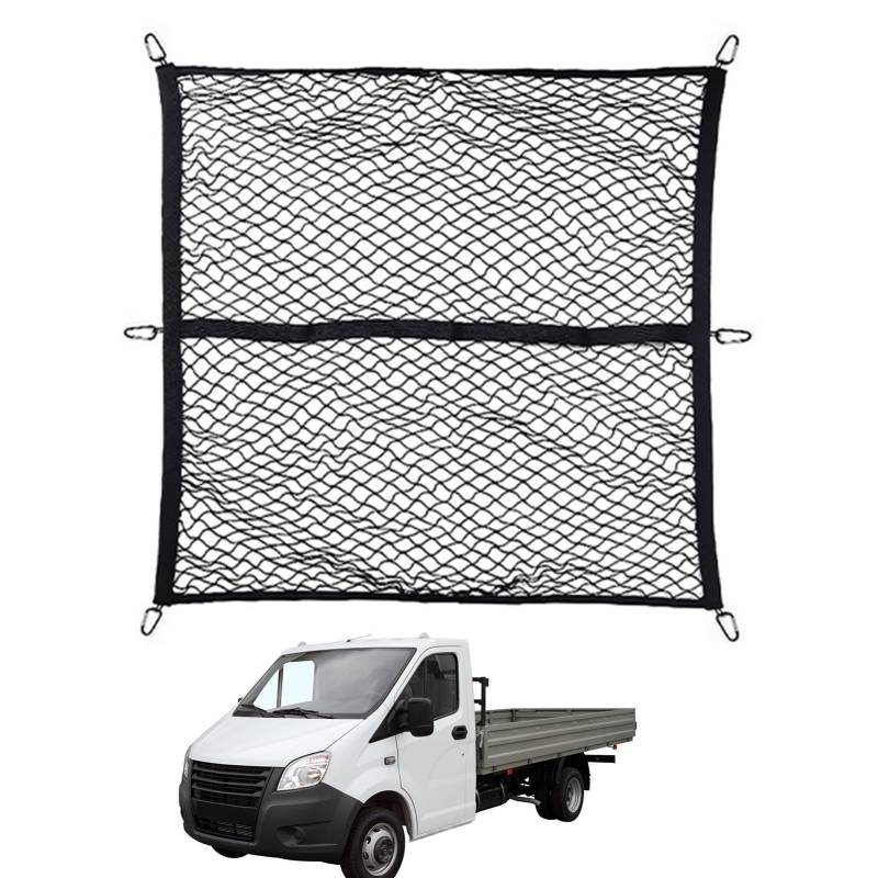 Nbhuiakl LKW-Ladenetz | Pickup-Truck-Gepäcknetz | LKW-Ladeflächennetz | Clutter to Clutter Dachträgernetz, klein, 100 x 120 Mesh, Robustes Bungee-Seilnetz für Kofferraumbefestigung von Nbhuiakl