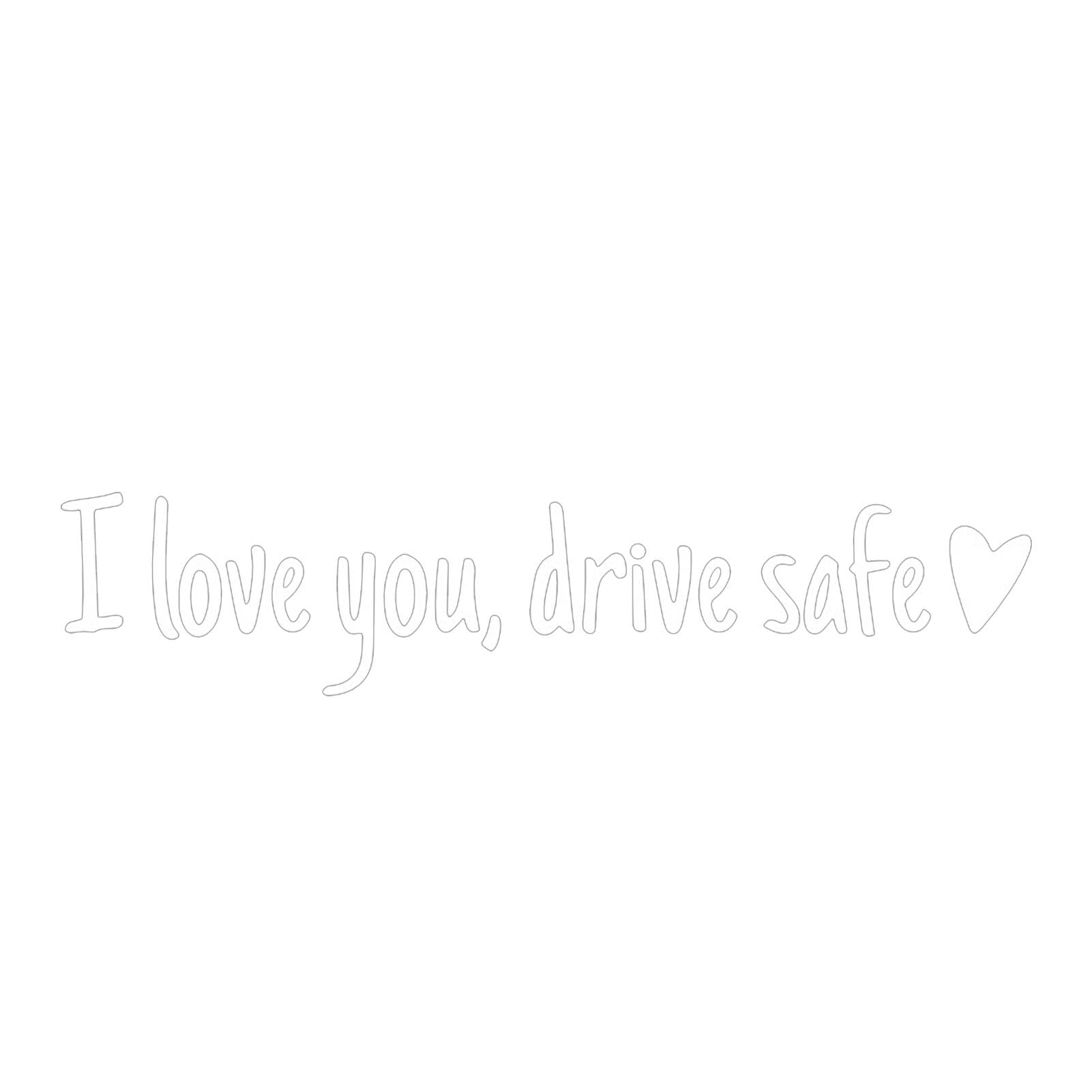 Rückansicht-Aufkleber, Rückansicht-Aufkleber | Aufkleber „I Love You Drive Safe Rear View“ - Wasserdichter Rückspiegel-Windschutzscheiben-Buchstabe-Herz-Autozubehör-Stick für den Rückspiegel von Nbhuiakl