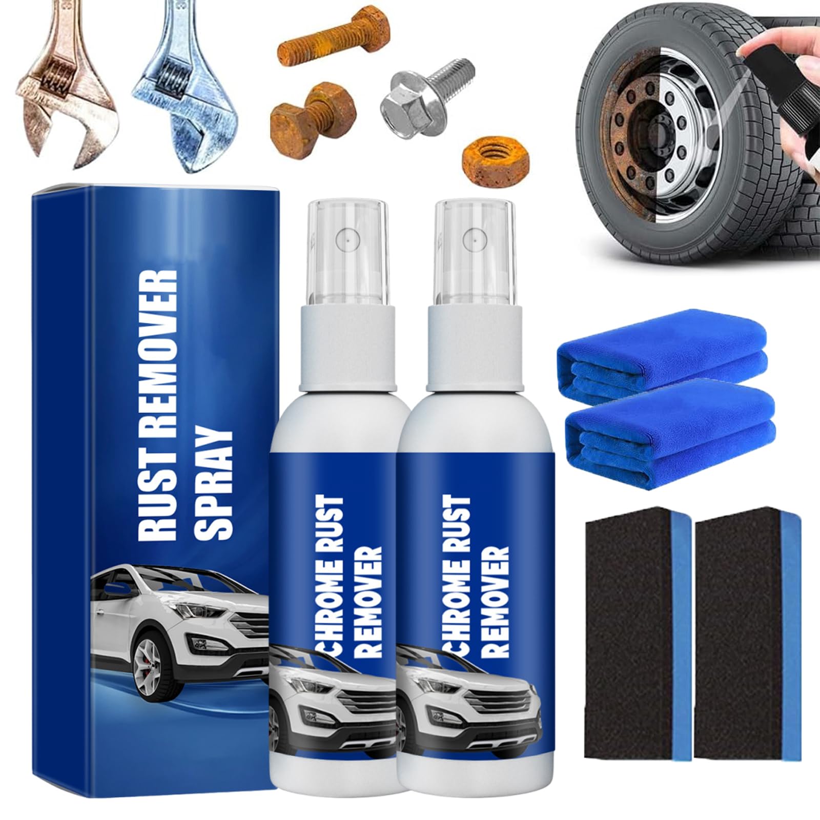 Multifunktionaler Rostlöser Und Konvertierungsspray Für Chrom, Hochleistungs-Rostlöser Für Metall, Anti-Rost-Konvertierungsspray, Mehrzweck-Rostlöserspray (100ml,2Pcs) von Nbzsmlkn