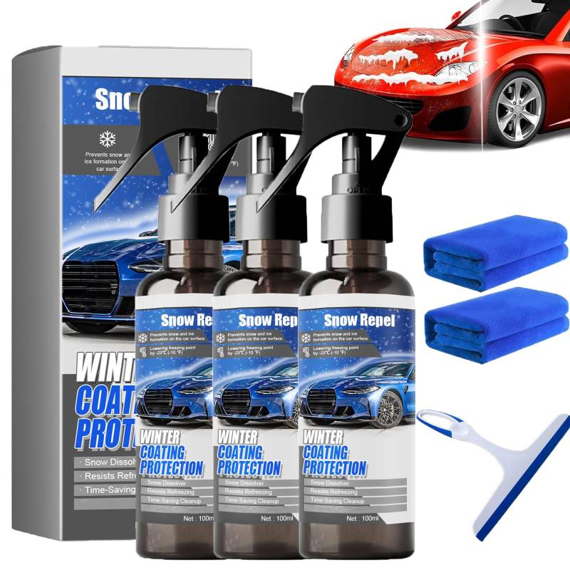 Schneeschmelzbeschichtungsspray Für Autowindschutzscheiben, Enteisungsspray Für Autowindschutzscheiben, Enteisungsmittel Für Autowindschutzscheiben, Salzentfernung Für Auto (3 Stück) von Nbzsmlkn