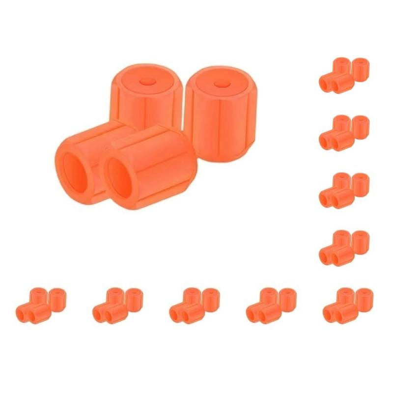 10 Satz von 4 x Auto Reifen Ventilkappen Beleuchtete Fahrrad Reifen Caps für Fahrrad Motorrad Orange 1,2 x 1,5 cm von NeaxgeandX