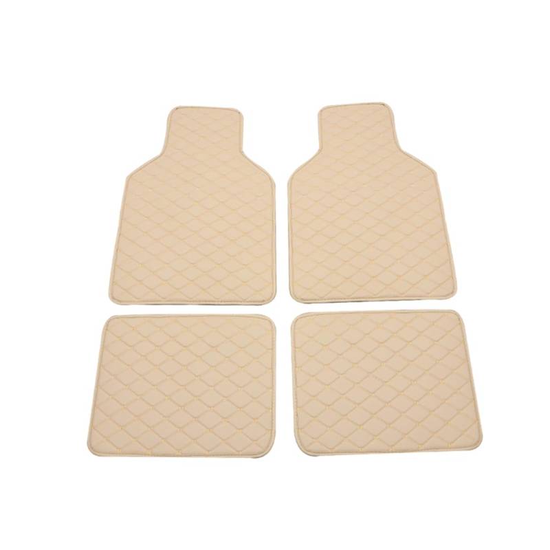 4 Stück Auto Fußmatten Universal Automotive Interior Liner Fußpolster Dekorative Automobilteppich Dekoration Matte Beige von NeaxgeandX