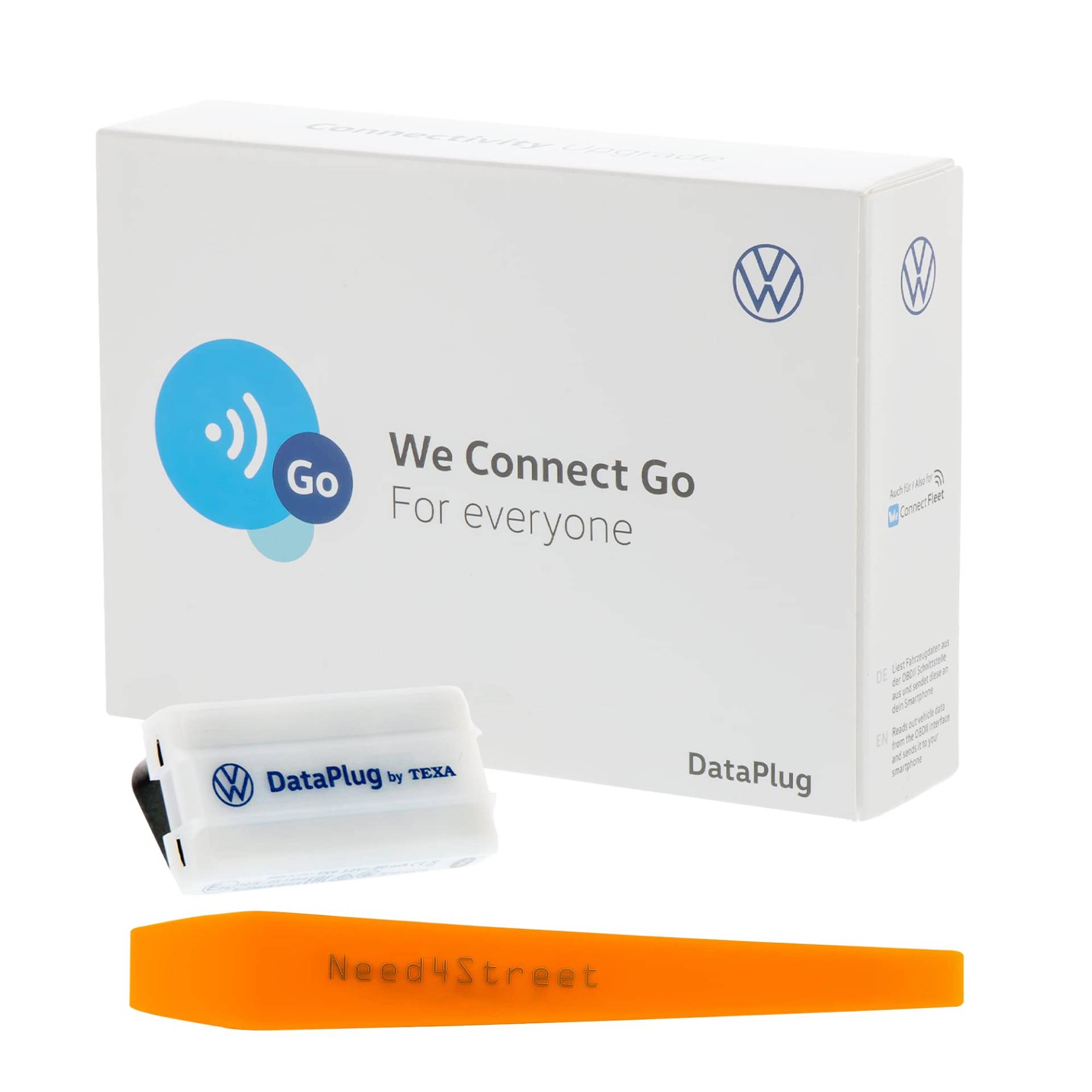 Need4Street Set mit Demontage Keil, Data Plug 5GV051629M kompatibel mit Volkswagen, Dataplug für Smartphone App We Connect Go, Echtzeit Fahrzeugdaten per Bluetooth von Need4Street