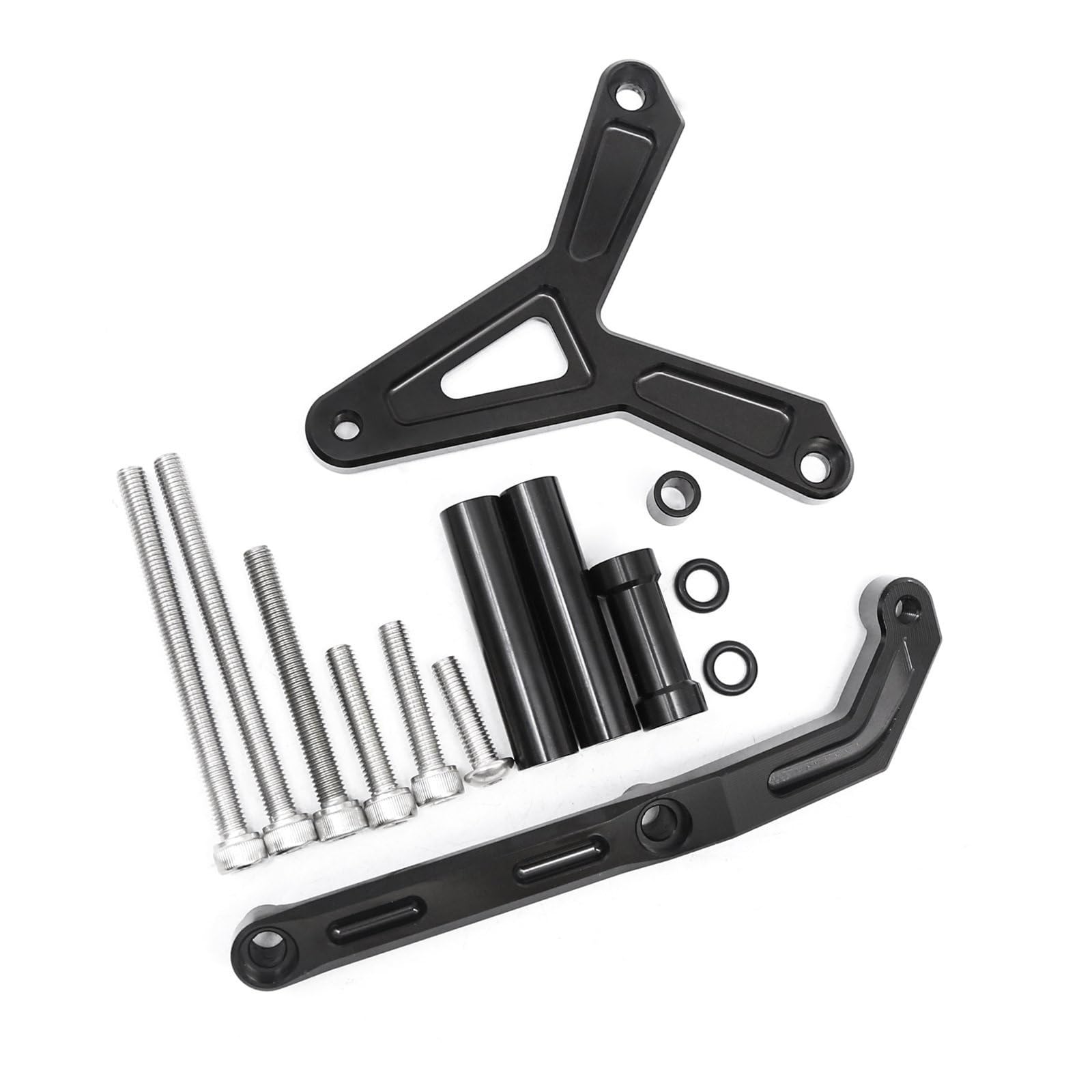 Gang-Stabilisator CNC Motorrad Lenkung Dämpfer Stabilisator Sicherheit Montage Kit Halterung Für FJ-09 Für MT-09 Tracer 900 GT 2021-2023 Hochfester Schaltstabilisator(Black) von Neini