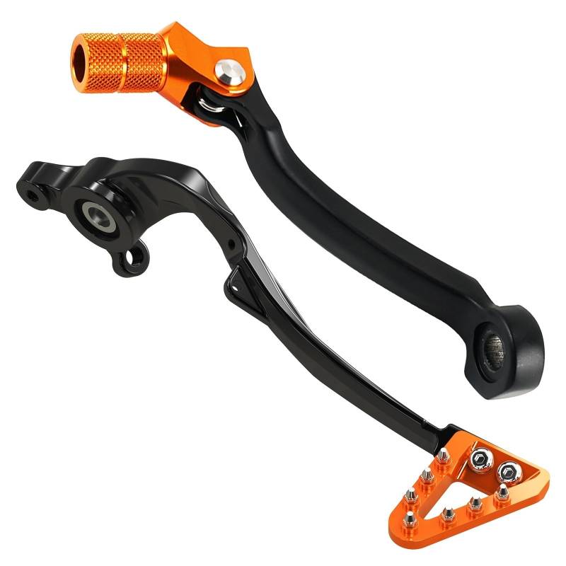 Gang-Stabilisator Einstellbarer Bremspedalhebel Für 125 250 300 350 450 501 TE TEi FE TX FX TC FC 2017-2024 Geschmiedeter Schalthebel Hochfester Schaltstabilisator(Orange,KIT) von Neini