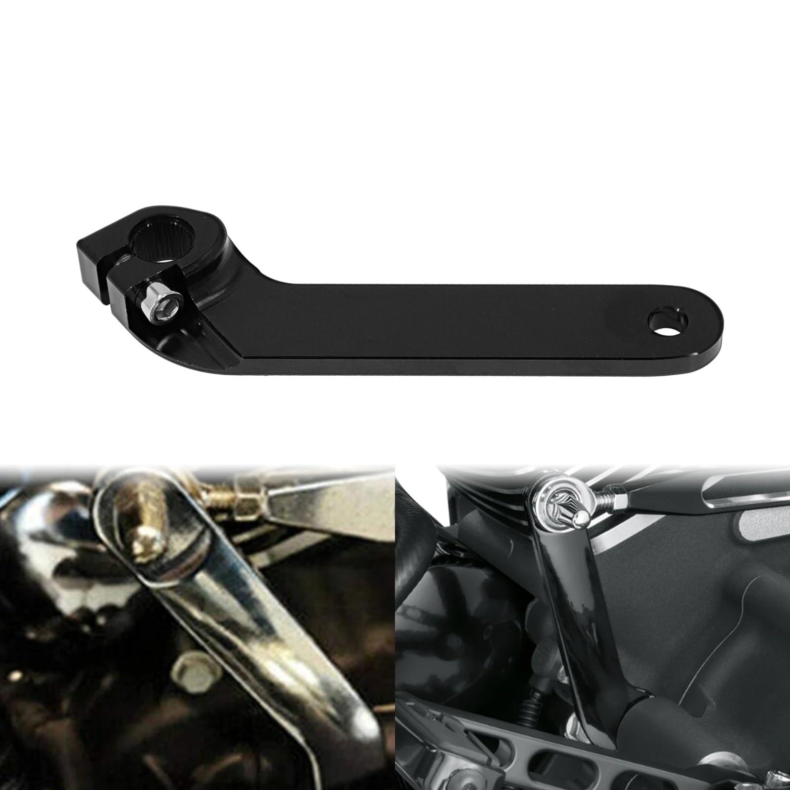 Gang-Stabilisator Für Harley Für Electra Glide Road King FLT/FLHT 1984-2021 Für FL Trikes Motorrad Schwarz Shifter Welle Hebel Inneren Shift Arm Stange Hebel Hochfester Schaltstabilisator(Black) von Neini