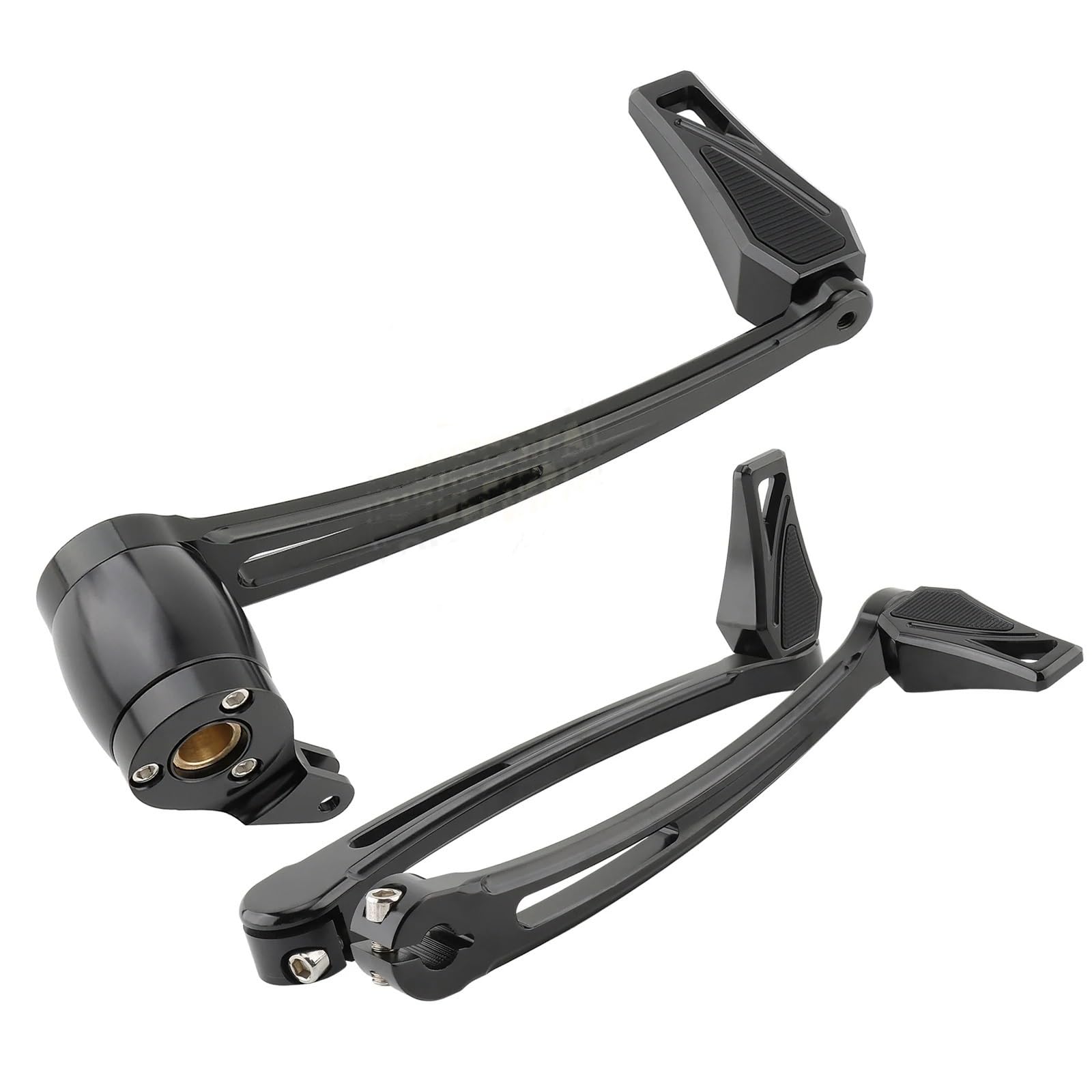 Gang-Stabilisator Für Harley Für Touring 2014-2023 Für Road King Street Glide Road Glide Trike Motorrad Bremsarm Kit Schalthebel Phantom Shifter Pegs Hochfester Schaltstabilisator(Black) von Neini