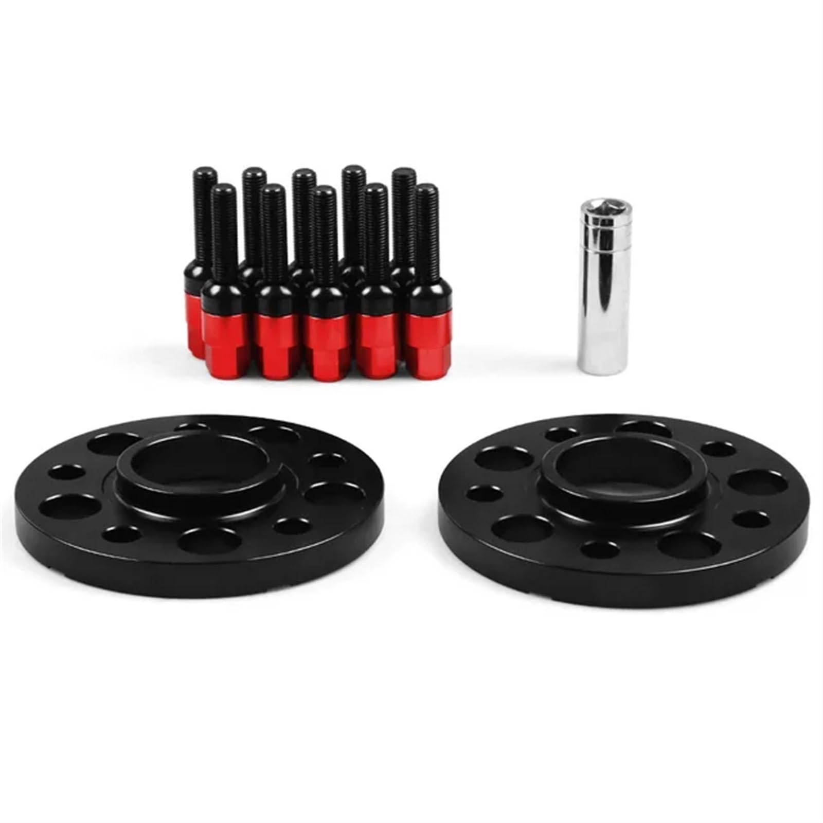 Lochkreisadapter Wheel Spacer Für Mercedes Für Benz W/Kugel Bolzen 15mm 5x11 2mm 66,6mm Hub Centric Bohrung Spurverbreiterungen M12x 1,5 Kegel Bolzen Wheel Spacers Power(Red bolts) von Neini