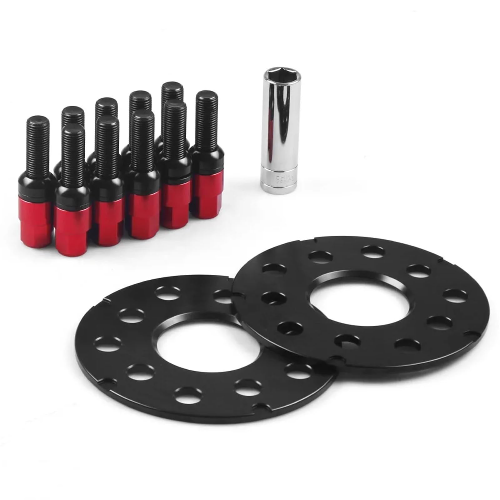 Lochkreisadapter Wheel Spacer Spurverbreiterungen 15 MM Rot 5x100 5x112 Set Und Ball BOLZEN Für Jetta Für Golf Für Passat Wheel Spacers Power von Neini