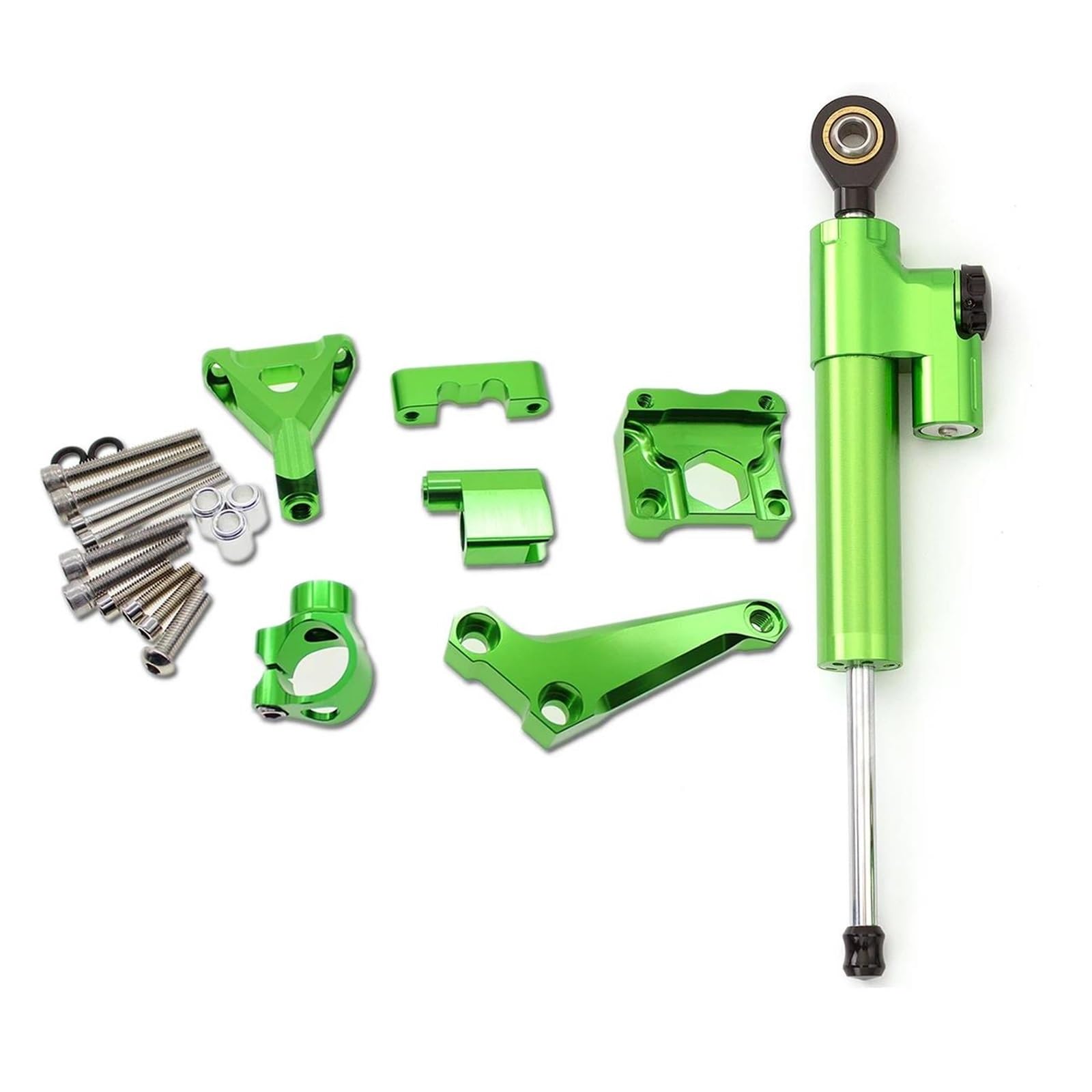 Motorräder Aluminium Dämpfer Aluminium Motorrad Dämpfer Lenkung Stabilisieren Halterung Montage Kit Für Kawasaki Für Z300 Z250 2015-2016 Dämpfer Lenkungsstabilisator(Green) von Neini