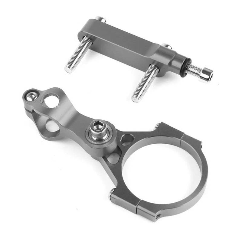 Motorräder Aluminium Dämpfer Dämpfer Stabilisator Halterung Montage Halter Kit Motorrad Lenkung Für Kawasaki Für KLE650 LE650E 2015-2022 Dämpfer Lenkungsstabilisator(Gray) von Neini