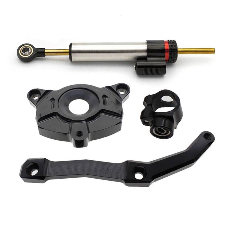 Motorräder Aluminium Dämpfer Fiber Carbon Lenkungsdämpfer Stabilisator Safty Control Halterung Montage Kit Für Kawasaki Für Z1000 Z 1000 2010-2013 Dämpfer Lenkungsstabilisator(Damper n Bracket C) von Neini