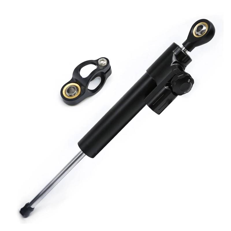 Motorräder Aluminium Dämpfer Lenkungsdämpfer, Universal-Motorrad-Lenkungsdämpfer, Einstellbar, Stabilisierend Für YZF R7 2021–2023 Dämpfer Lenkungsstabilisator(295MM Black) von Neini