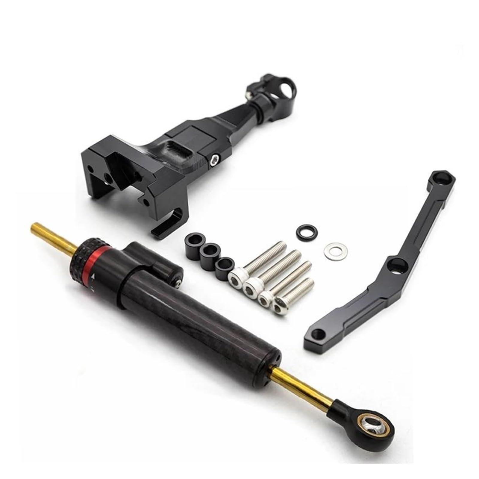 Motorräder Aluminium Dämpfer Motorrad Lenkung Dämpfer Stabilisator Sicherheit Montage Kit Halterung Für MT09 MT-09 Für FZ09 FZ-09 2013-2020 Dämpfer Lenkungsstabilisator(Damper n bracekt E) von Neini