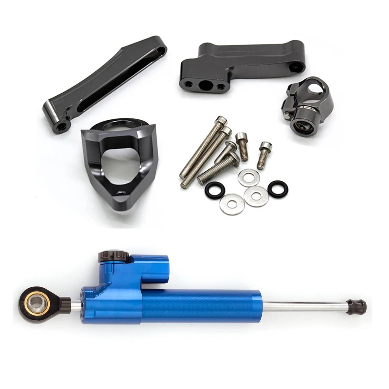 Motorräder Aluminium Dämpfer Motorrad Lenkung Dämpfer Stabilisieren Montage Halterung Für Suzuki Für GSX1300R 1998-2019 Dämpfer Lenkungsstabilisator(Blue) von Neini