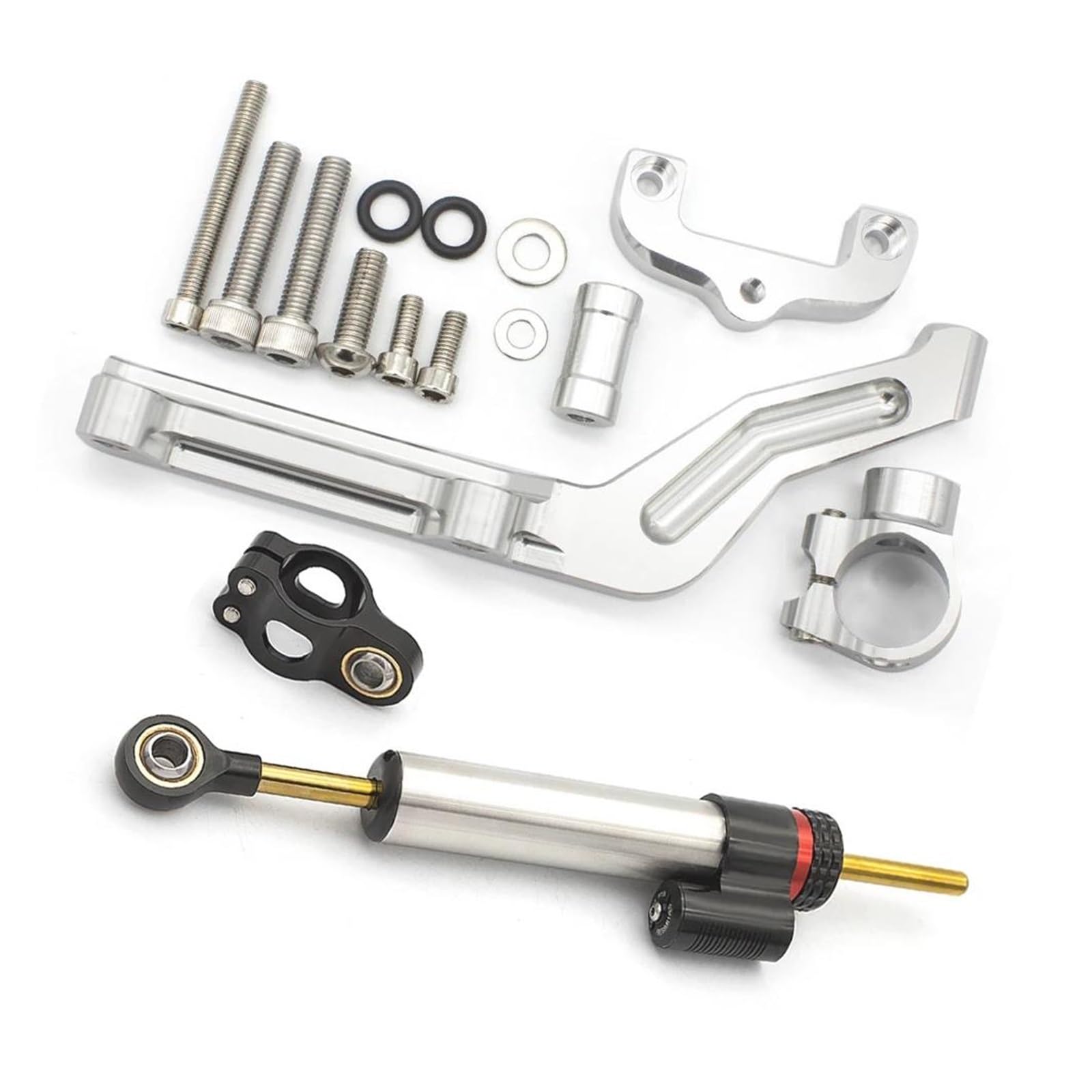 Motorräder Aluminium Dämpfer Motorräder Lenkung Stabilisieren Dämpfer Halterung Montage Kit Zubehör FÜR Kawasaki Für Z650 2017-2022 Dämpfer Lenkungsstabilisator(Damper n Bracket B) von Neini