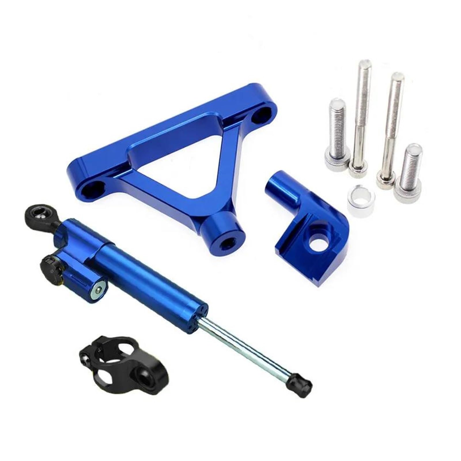 Motorräder Aluminium Dämpfer Motorräder Lenkung Stabilisieren Dämpfer Halterung Montieren Montage Unterstützung Halter Kit Set Für Kawasaki Für ZX10R 2004-2005 Dämpfer Lenkungsstabilisator(Blue Set) von Neini