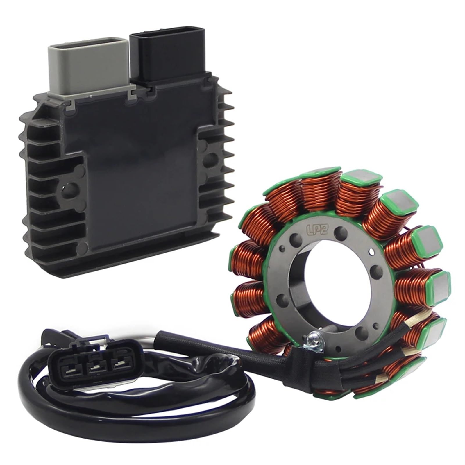 Zündbox Spannungsregler Gleichrichter Kit Kompatib Motorrad Spannungsreglergleichrichter + Magneto Stator Spule 21003-0083 21066-0731 21003-0072 21066-0731 Für Kawasaki Für ZX600 Für ZX1000 Motorrad G von Neini