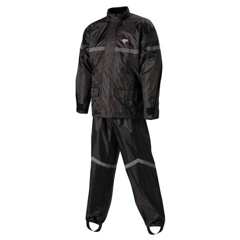 Nelson-Rigg Stormrider Regenanzug, 100% wasserdicht, Hose und Jacke mit reflektierenden Streifen (Schwarz, Größe XXL) von Nelson-Rigg