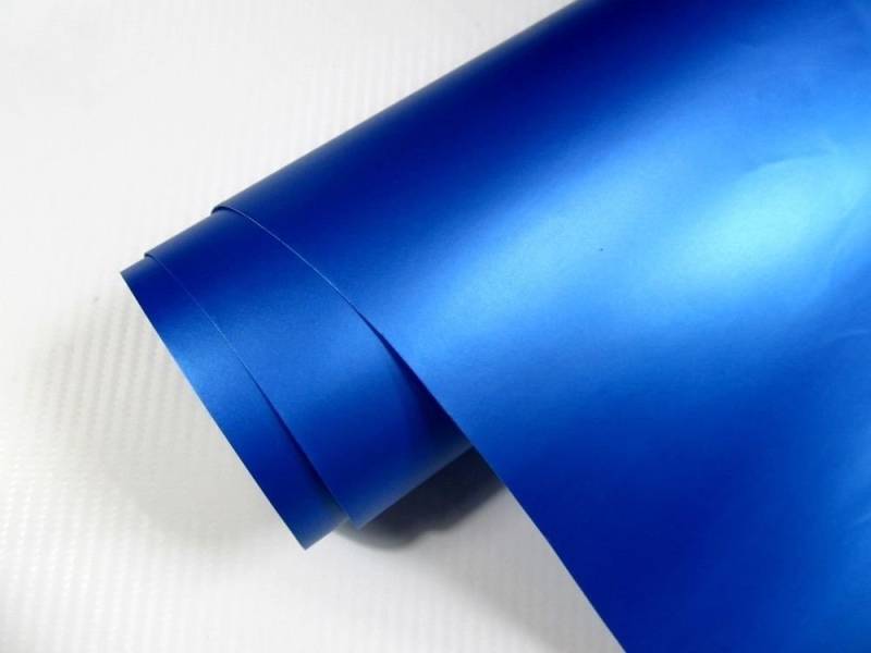 Neoxxim 4.71€/m2 Auto Folie - BLAU METALLIC MATT - 100 x 152 cm BLASENFREI selbstklebend flexibel Car Wrapping von Neoxxim