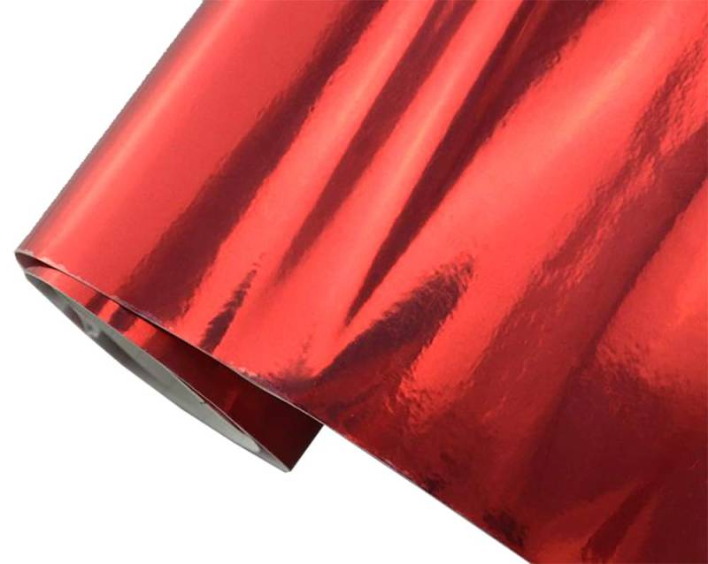 Neoxxim 6.6€/m2 Auto Folie - Chrom rot 30 x 150 cm - selbstklebend BLASENFREI flexibel Car Wrapping Klebefolie folieren von Neoxxim