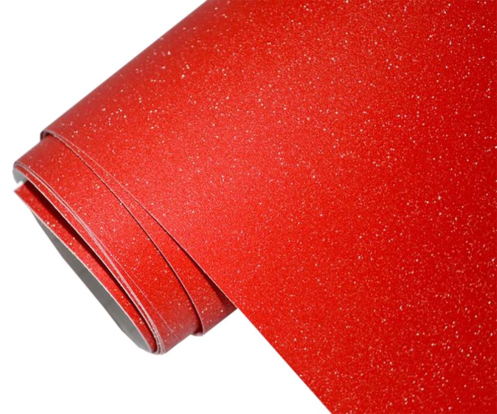 Neoxxim 6.6€/m2 Auto Folie - glitzer rot 50 x 150 cm - selbstklebend BLASENFREI flexibel Car Wrapping Klebefolie folieren von Neoxxim