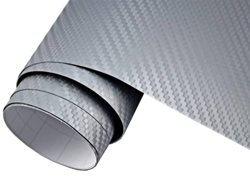 Neoxxim 24,3€/m2 Autofolie 3D Carbon Folie Silber 30 x 150 cm Luftkanalfolie von Neoxxim