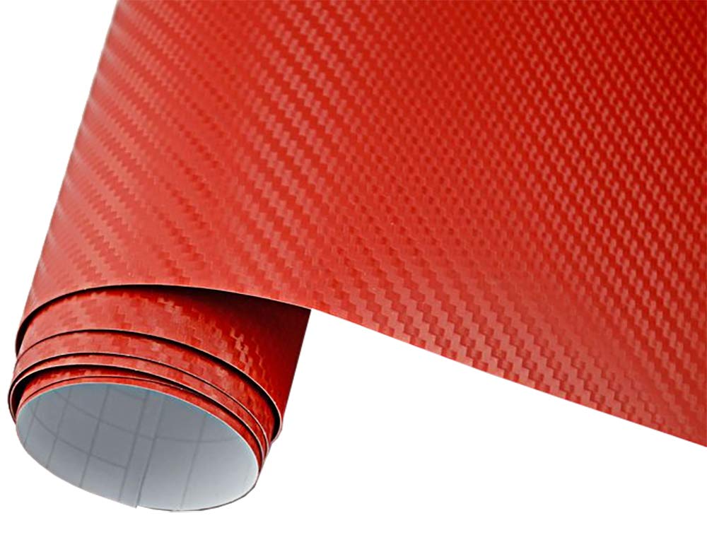 Neoxxim 5,9€/m² Auto Folie Carbon Folie 3D Carbonfolie ROT - 100 x 150 cm blasenfrei Klebefolie Dekor von Neoxxim