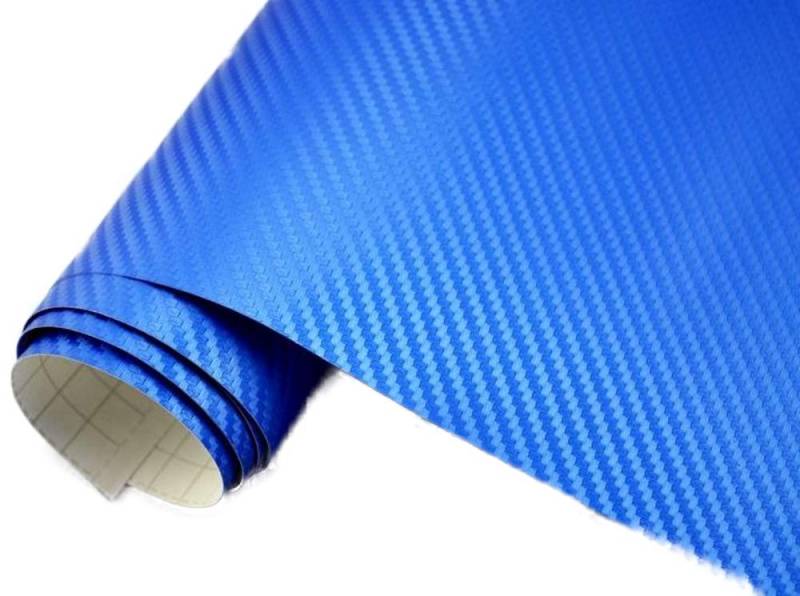 Neoxxim 5,9€/m² Auto Folie Carbon Folie 3D Carbonfolie blau metallic - 200 x 150 cm blasenfrei Klebefolie Dekor von Neoxxim