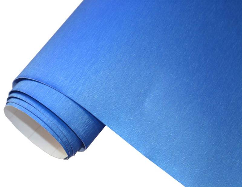 Neoxxim 6.6€/m2 Auto Folie - gebürstet blau 100 x 150 cm - selbstklebend BLASENFREI flexibel Car Wrapping Klebefolie folieren von Neoxxim